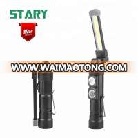 Rechargeable led magnetic flexible emergency torch lights inspection cob work light working lamp