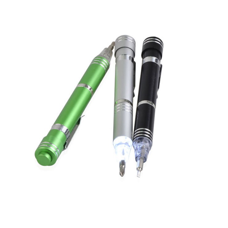 Pocket Screwdriver,6 in 1 Precision Magnetic Kit Pen Tool Mini Flashlights Led Pen Screwdriver